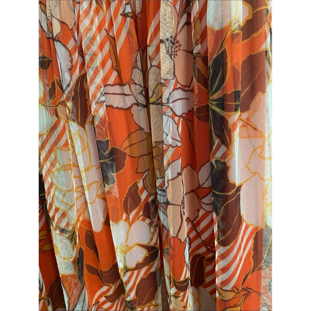 Candalite Petite FLORAL Halter Maxi Dress in Rust Orange, Yellow & Brown Sz LP - Picture 3 of 11